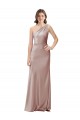 Best Stretch Satin Open Back Long One Shoulder Sheath Prom Dress Canada