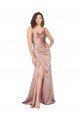 Best Silky Satin V-Back Long V-Neck Sheath Black Tie Prom Dress Canada