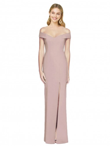 Best Stretch Crepe Criss Cross Back Long Off the Shoulder Trumpet Prom Dress Canada
