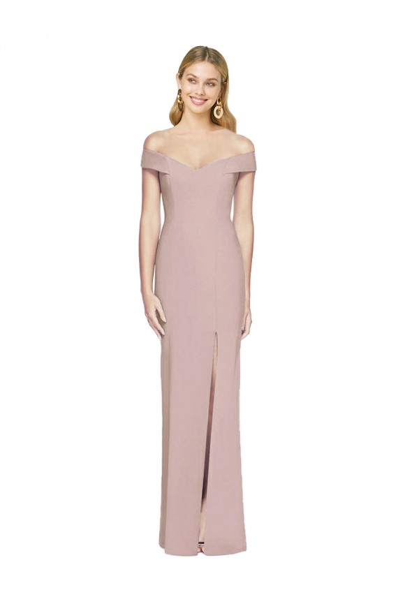 Best Stretch Crepe Criss Cross Back Long Off the Shoulder Trumpet Prom Dress Canada