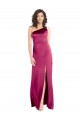 Best Stretch Satin Open Back Long One Shoulder A-Line Prom Dress Canada
