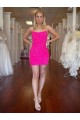 Best Velvet Sequin Short Spaghetti Straps Sleeveless Evening Prom Dress Canada