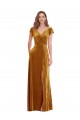 Best Stretch Velvet Long V-Neck Sheath Prom Dresses Canada