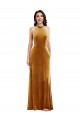 Best Stretch Velvet Keyhole Back Long Halter Neck Trumpet Prom Dress Canada