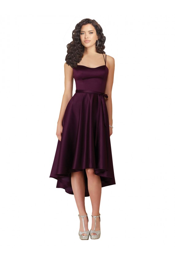Best Satin Criss Cross Back Short Sweetheart A-Line High Low Prom Dress Canada