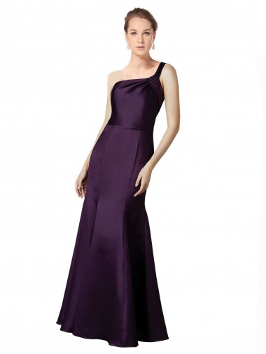 Best Satin Long One Shoulder Mermaid Prom Dress Canada