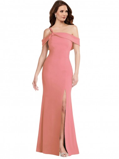 Best Stretch Crepe Low Back Long One Shoulder Trumpet Prom Dress Canada