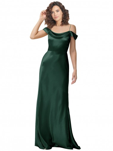 Best Stretch Satin V-Back Long Off the Shoulder A-Line Prom Dress Canada