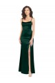Best Stretch Satin Open Back Long Scoop Neck A-Line Prom Dress Canada