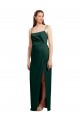 Best Stretch Satin Low Back Long Spaghetti Straps Column Prom Dress Canada