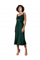 Best Stretch Satin Midi Length Cowl Neck Sheath Black Tie Prom Dress Canada