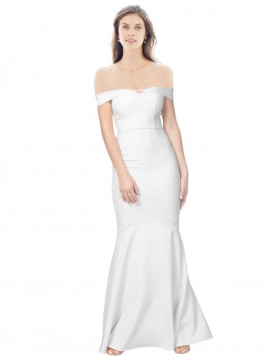 Best Stretch Crepe Low Back Long Off the Shoulder Mermaid Prom Dress Canada