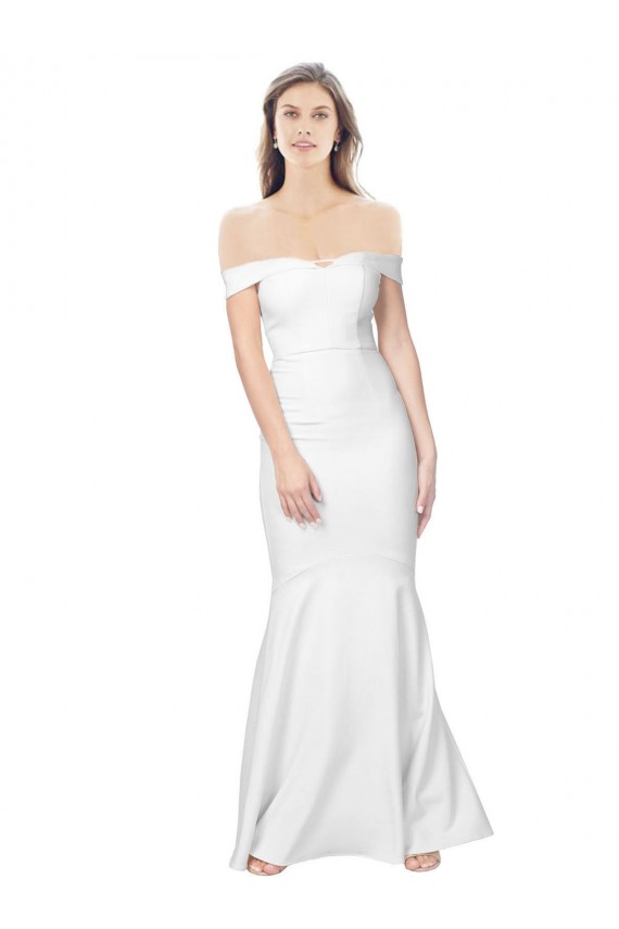 Best Stretch Crepe Low Back Long Off the Shoulder Mermaid Prom Dress Canada