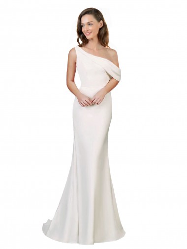 Best Stretch Crepe Sweep Train One Shoulder Sheath Prom Dress Canada