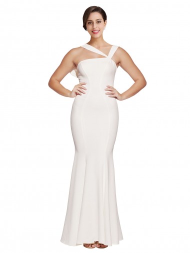 Best Stretch Crepe Low Back Long Square Neck Sheath Prom Dress Canada