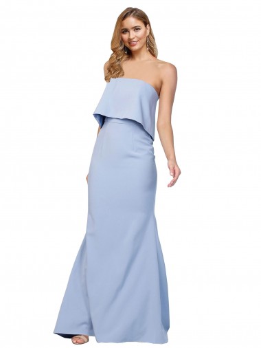 Best Stretch Crepe Low Back Long Strapless A-Line Prom Dress Canada