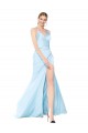 Best Stretch Satin Long High Neck Mermaid Prom Dress Canada