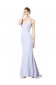 Best Stretch Crepe Long Spaghetti Straps Mermaid Prom Dress Canada