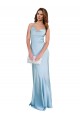 Best Silky Satin Criss Cross Open Back Long Cowl Neck Light Sky Blue Sheath Prom Dress Canada