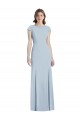 Best Stretch Crepe Open Back Long Bateau Neck Light Sky Blue Trumpet Prom Dress Canada