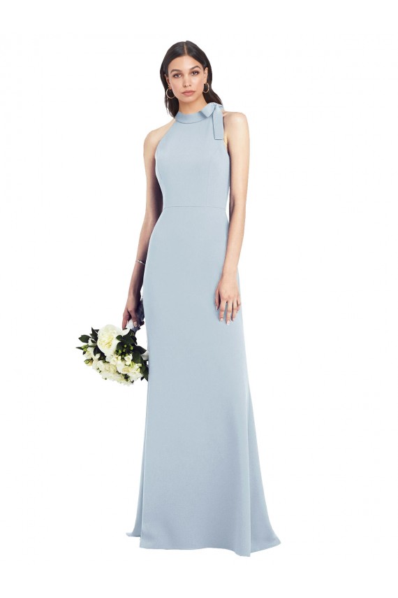 Best Stretch Crepe Open Back Long Bow Neck Trumpet Prom Dress Canada