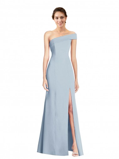 Best Stretch Crepe Long Off the Shoulder Light Sky Blue Trumpet Prom Dress Canada
