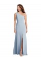 Best Stretch Crepe Long One Shoulder Light Sky Blue Trumpet Prom Dress Canada