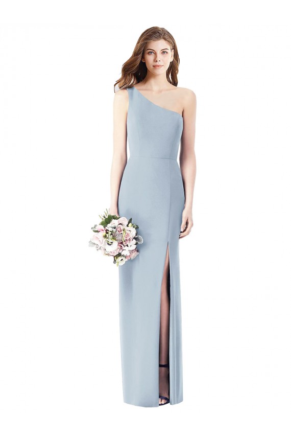 Best Stretch Crepe Long One Shoulder Trumpet Front Slit Prom Dress Canada