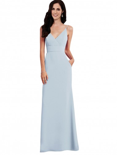 Best Stretch Crepe V-Back Long Spaghetti Straps Trumpet Prom Dress Canada