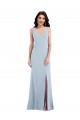 Best Stretch Crepe Criss Cross Back Long V-Neck Trumpet Prom Dress Canada