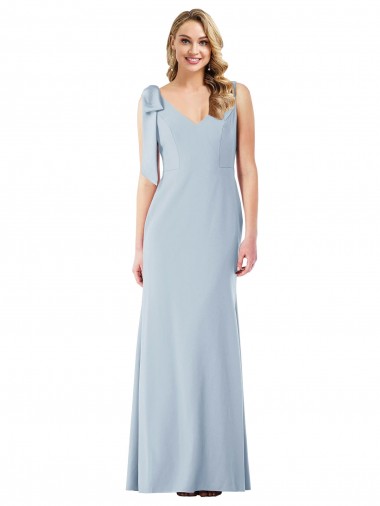 Best Stretch Crepe V-Back Long V-Neck Trumpet Prom Dress Canada
