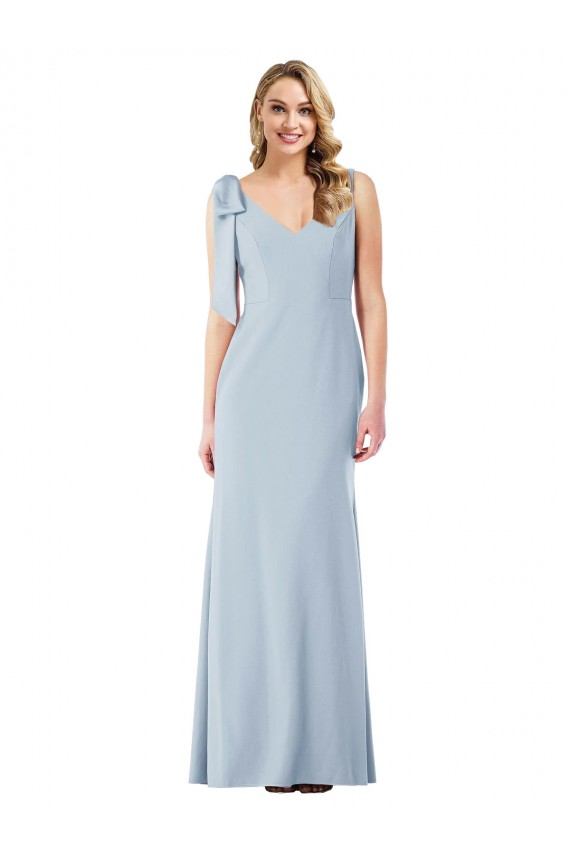 Best Stretch Crepe V-Back Long V-Neck Trumpet Prom Dress Canada