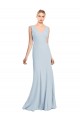 Best Stretch Crepe Low Back Long V-Neck Trumpet Prom Dress Canada