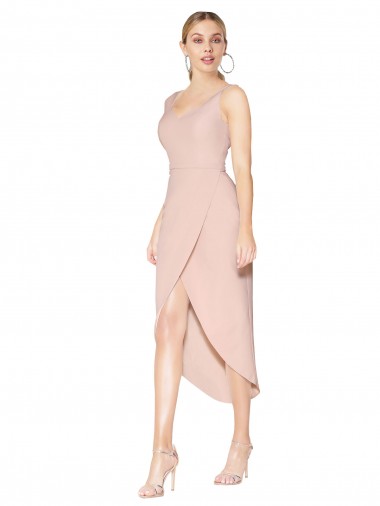 Best Stretch Crepe V-Back Knee Length Spaghetti Straps Mermaid High Low Prom Dress Canada