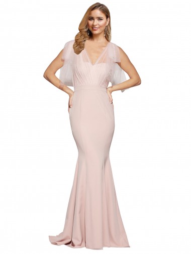 Best Stretch Crepe & Tulle Long Sweetheart Sheath Prom Dresses Canada