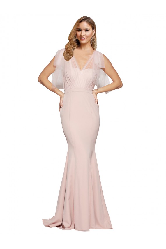 Best Stretch Crepe & Tulle Long Sweetheart Sheath Prom Dresses Canada