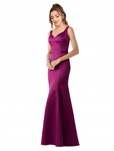 Best Satin Open Back Long Bateau Neck Sheath Black Tie Prom Dress Canada