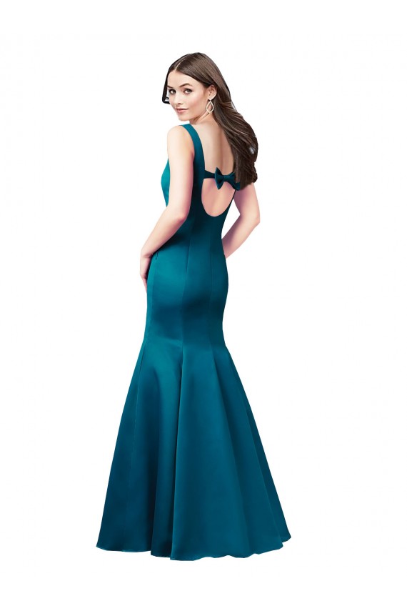 Best Satin Long Bateau Neck Mermaid Prom Dress Canada