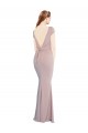 Best Stretch Crepe Tie Back Long Boat Neck Mermaid Prom Dress Canada