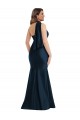 Best Silky Satin Long One Shoulder Dark Navy Mermaid Plus Size Formal Prom Dress Canada