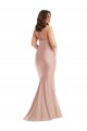 Best Silky Satin Open Back Long Halter Neck Mermaid Plus Size Formal Prom Dress Canada