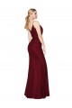 Best Soft Chiffon V-Back Long V-Neck Burgundy Mermaid Prom Dress Canada