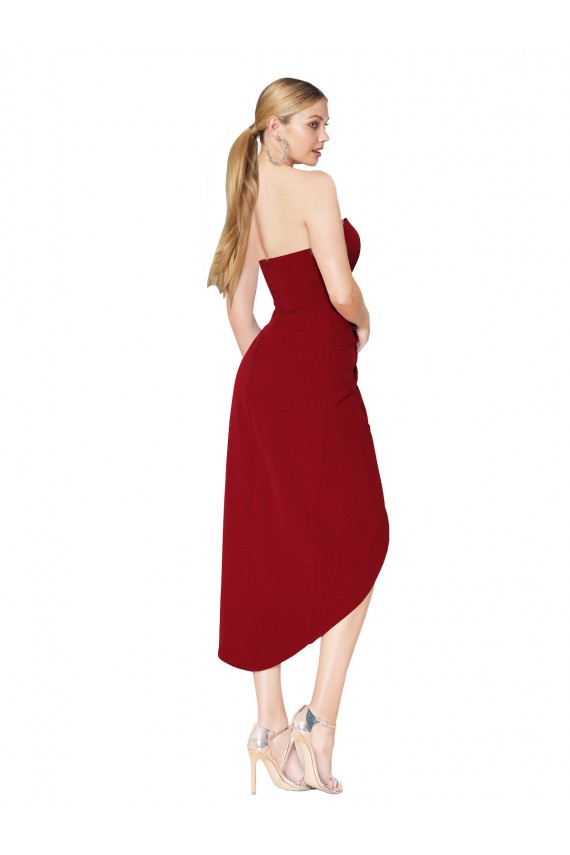 Best Stretch Crepe Knee Length Sweetheart Mermaid High Low Prom Dress Canada