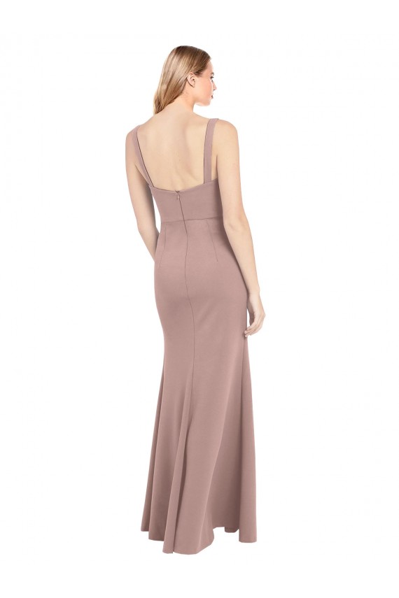 Best Stretch Crepe Long High Neck Mermaid Side Slit Prom Dress Canada