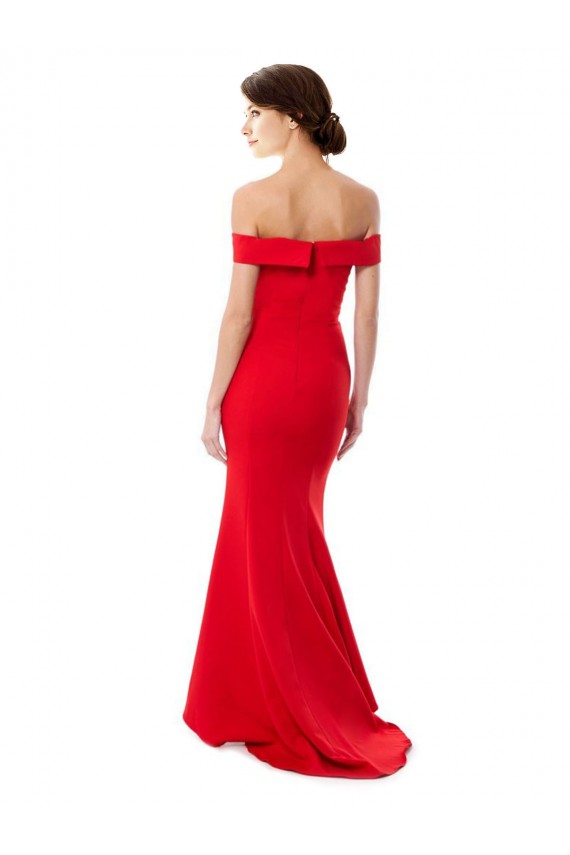 Best Stretch Crepe Long High Neck Mermaid High Slit Prom Dress Canada