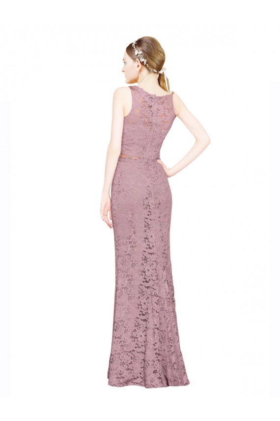 Best Lace Long Illusion Neck Mermaid Prom Dress Canada