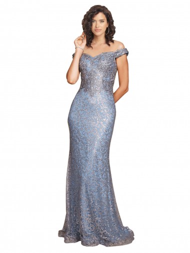 Best Sequin Long Off the Shoulder Mermaid Prom Dress Canada