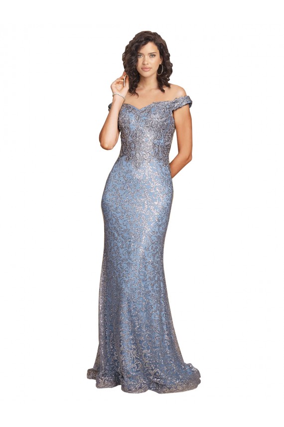 Best Sequin Long Off the Shoulder Mermaid Prom Dress Canada