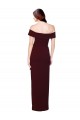 Best Stretch Crepe Low Back Long Off the Shoulder Burgundy Gold Mermaid Prom Dress Canada
