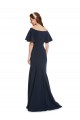 Best Stretch Crepe Long Off the Shoulder Dark Navy Mermaid Prom Dress Canada